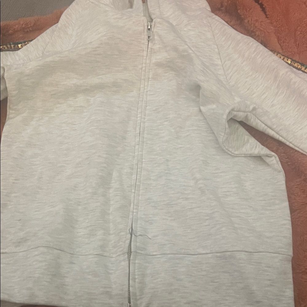 kidpik Light Gray Zip-Up Jacket with Sequin Detail